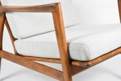 Fauteuil Scandinave Restauré Avec Repose-pieds, Icône Des Années 60, Tissu Marron, Teck -Chairly Shop f4412eaa 408d 4423 8260 cf7bf707dc2f