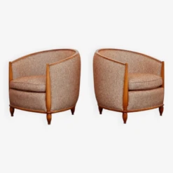 Fauteuils Lounge « Barrel » Du Milieu Du Siècle, De Style Art Déco, Dans Le Style De Paul Follot, France 1960 -Chairly Shop f4fd3610 a865 4094 abff 82c6ffbed85c