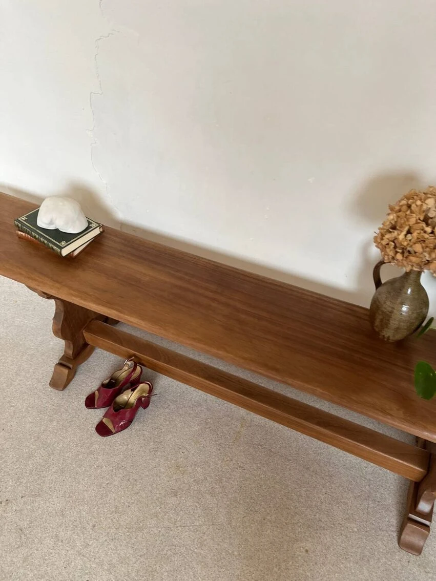 Vintage Solid Wood Farm Bench 15 Vintage Solid Wood Farm Bench - Image 13