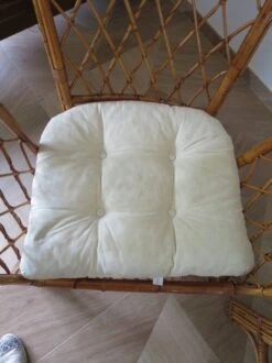 Vintage - Set Of 2 Bamboo And Woven Rattan Armchairs With Cushions - Natural Color - 1980s -Chairly Shop f5a10afb 75e1 4c58 b3bb 8f4ad643e620