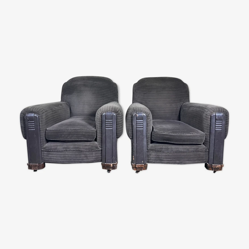 Pair Of Art Deco Period Club Armchairs 8 Pair Of Art Deco Period Club Armchairs - Image 6