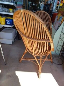 Pair Of Bamboo Rattan Armchairs