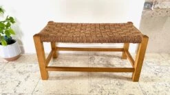 Stool Bench Wood And Rope Vintage Bohemian Spirit -Chairly Shop f619de07 1550 4195 8204 6c94ad146544