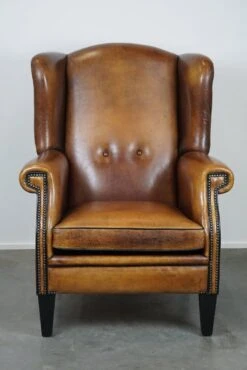 Large And Very Comfortable Wingback Armchair Made Of Sheep Leather -Chairly Shop f720da1b 9b92 4a1f b339 a01e26797688