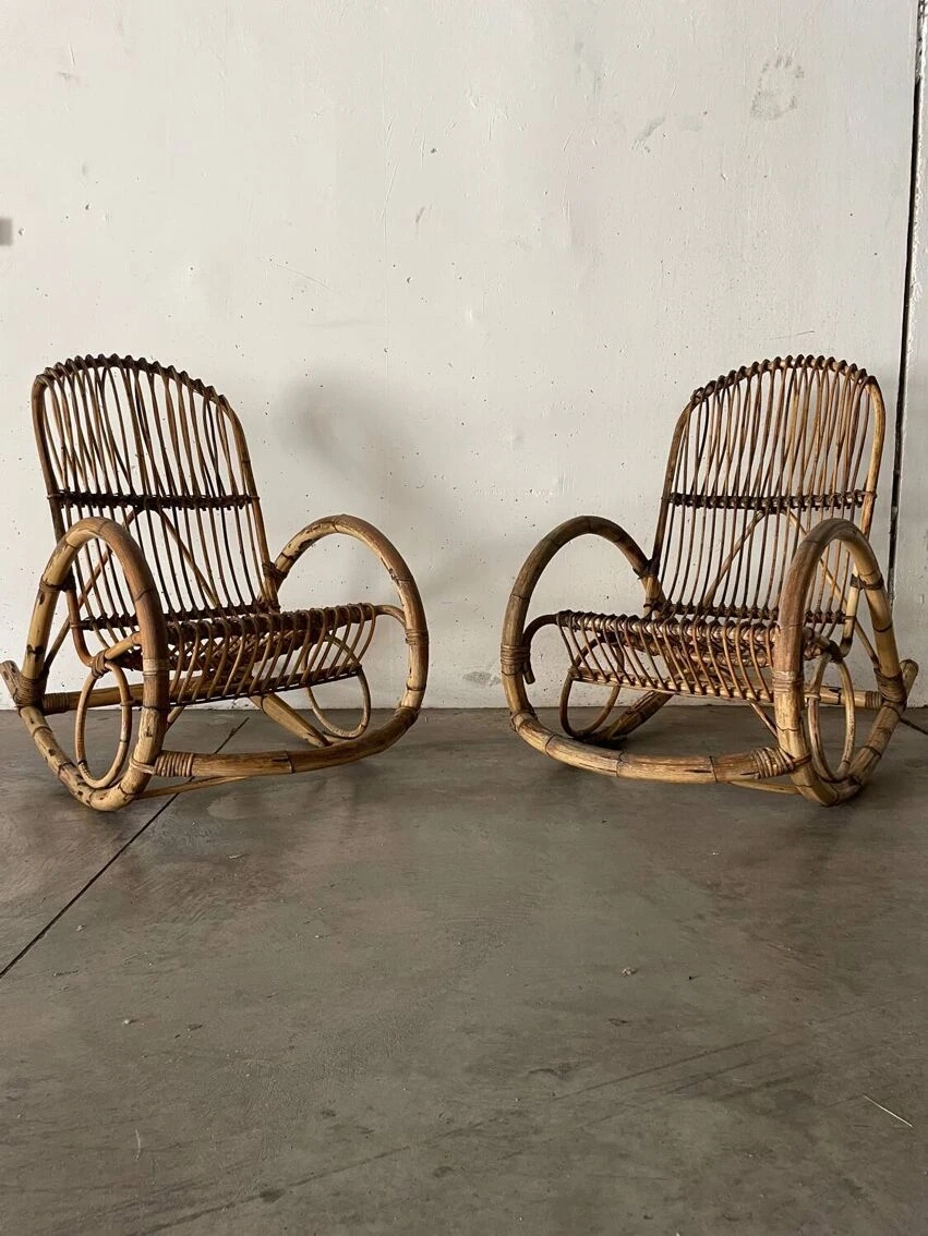 Pair Of Rattan Rocking Chairs 3 Pair Of Rattan Rocking Chairs