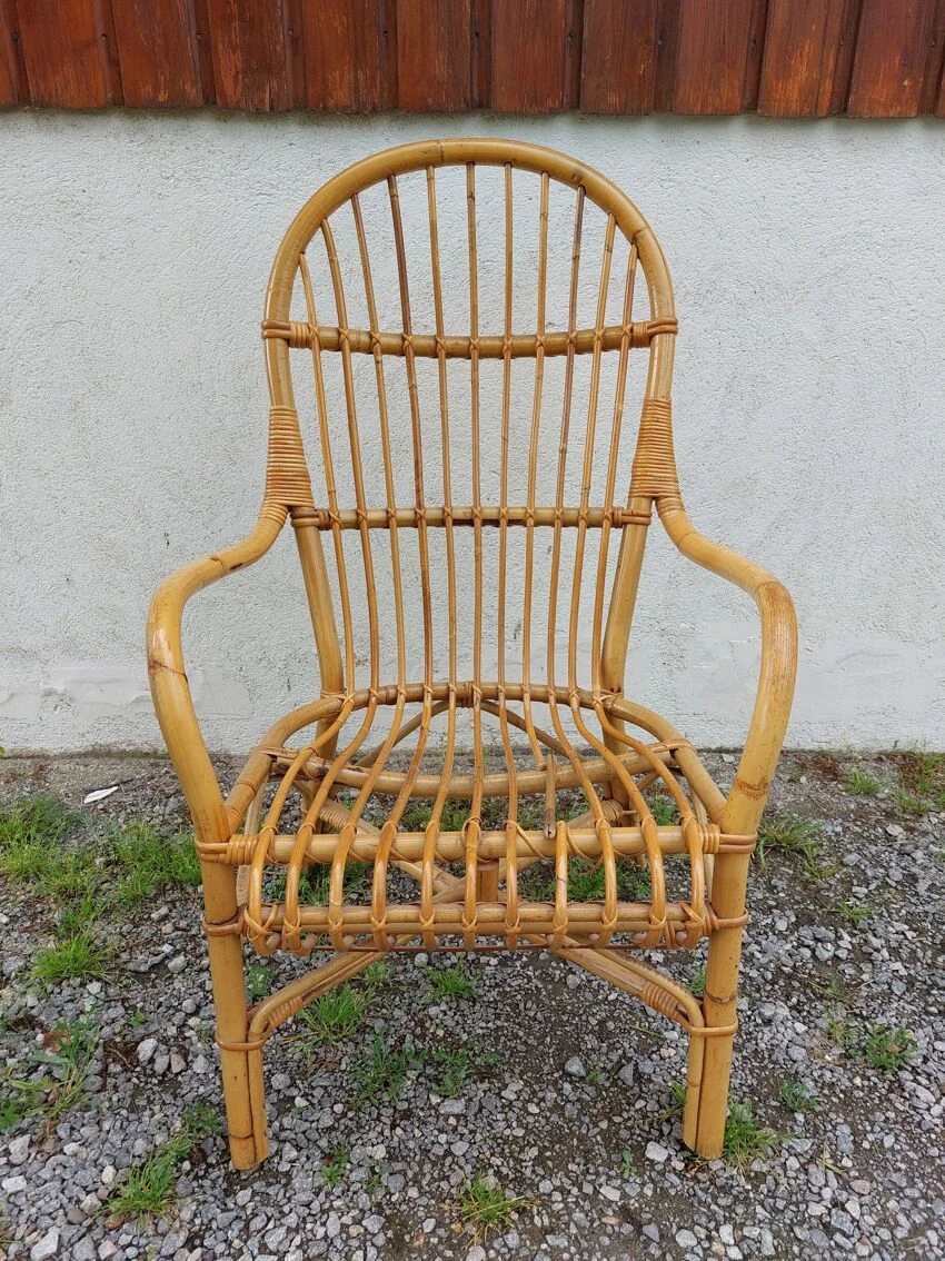 Wicker Armchair, Bamboo Wood 13 Wicker Armchair, Bamboo Wood - Image 11