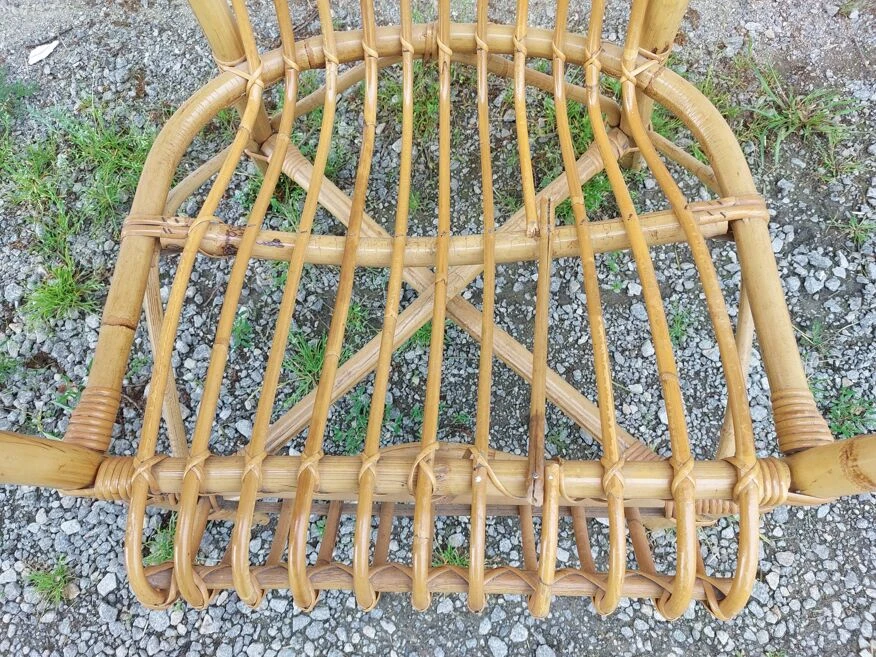 Wicker Armchair, Bamboo Wood 12 Wicker Armchair, Bamboo Wood - Image 10