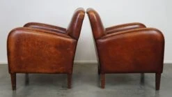 Set Of 2 Subtle Sheepskin Leather Armchairs With A Beautiful Warm Color Scheme -Chairly Shop f97ca262 f150 4a96 b67f 0436b53c2363