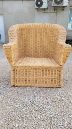Vintage Wicker Rattan Armchair 1950s Colonial Style -Chairly Shop fa2136bc a218 448d 88a4 c371da7fb610