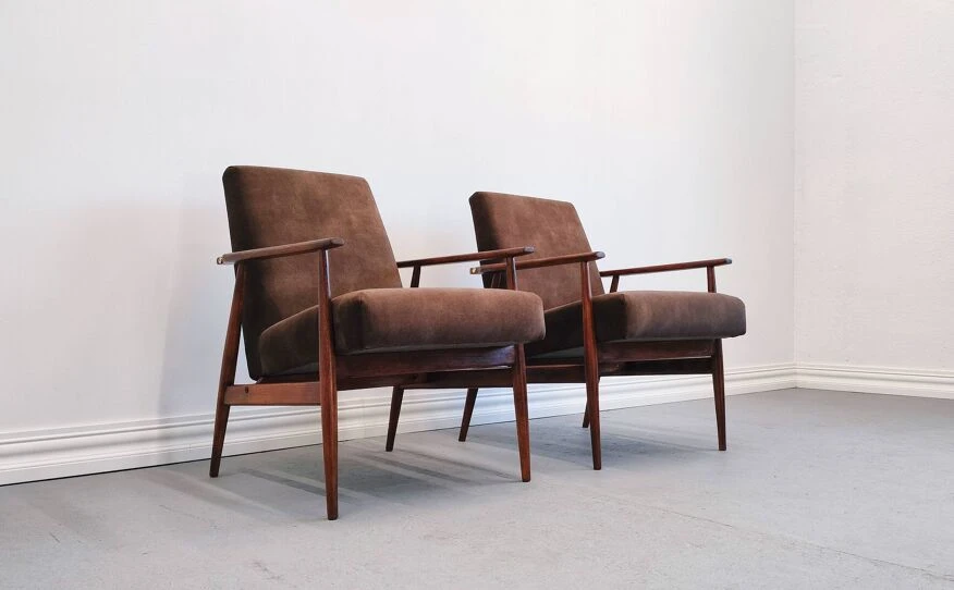 1960 Henryk Lis Mid Century Armchair In Chocolate Velvet 8 1960 Henryk Lis Mid Century Armchair In Chocolate Velvet - Image 6
