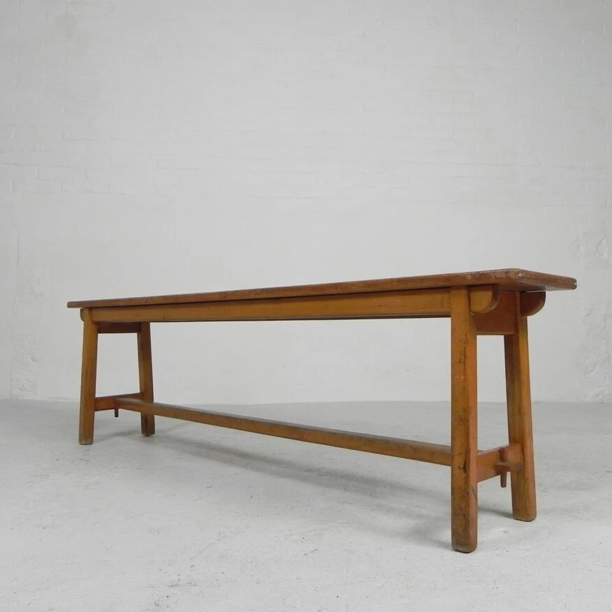 150 Cm Long Wooden Bench, 1950s 16 150 Cm Long Wooden Bench, 1950s - Image 14