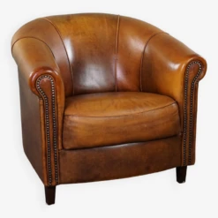 Sheepskin Club Armchair With A Fixed Seat Cushion -Chairly Shop fbc9e16b 16fd 4bf0 893b c2d4b1fffbfc
