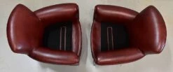 Pair Of Small Club Armchairs In Sheepskin Leather - Reproduction