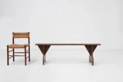 Mid-century Rustic Bench In Brown Painted Wood, France Ca. 1890 -Chairly Shop fff47022 2c9d 43a7 8035 7d783c0c7612